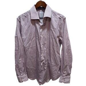 Robert Graham Men's XL Tailored Fit Stretch Button Down Shirt Geometric Pattern